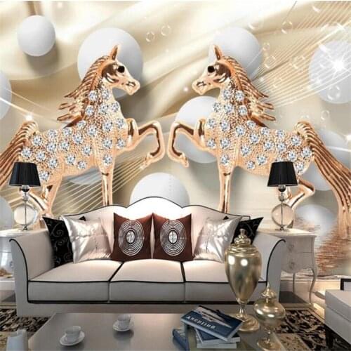 Beibehang Custom wallpaper 3D relief jewelry Pegasus mural Jin Ge iron horse TV background wall living room bedroom 3d wallpaper