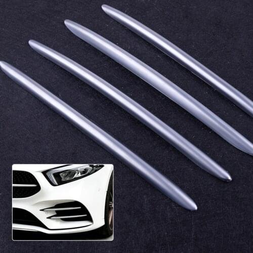 Beler Chrome 4Pcs ABS Front Fog Light Grille Mesh Cover Trim Fit for Mercedes-Benz A Class W177 2019