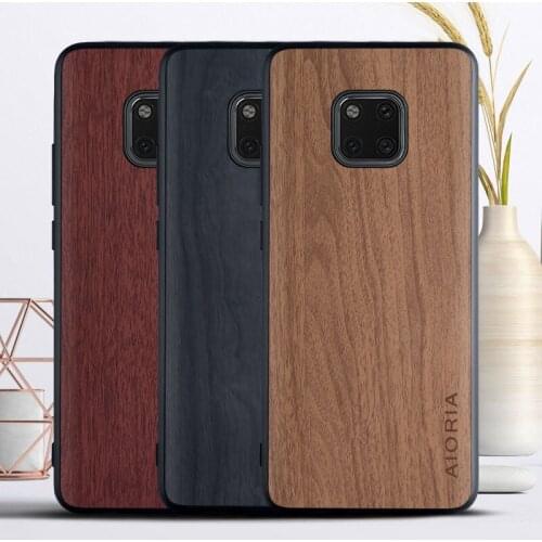 Wooden pattern case for Huawei Mate 20 pro soft TPU silicone material & wood PU skin covers coque fundas for Huawei Mate 20 pro