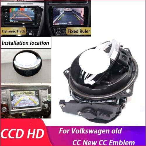 Flip Logo Badge Rear View Camera For Volkswagen old CC New CC Emblem Auto emblem camera Flipping logo Camera CCD HD