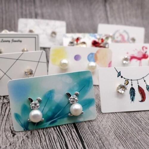 Hotsale 100Pieces/Lot Earrings Jewelry Dispaly Stand Fashion Colorful Card Organizer Tags DIY handmade Earring Stud Packing Card