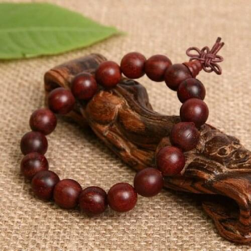 Handmade Indian Redsandalwood Bracelet Redsandalwood Beaded Bracelet Jewelry Tibetan Mala Bracelet Redsandalwood Prayer Bracelet