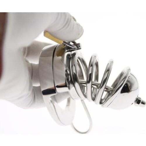 Stainless Steel Cock Ring Chastity Cage Erotic Device Prison Penis Ring Sex Toys for Men Cockring Mens Rings Lock Cock Rings