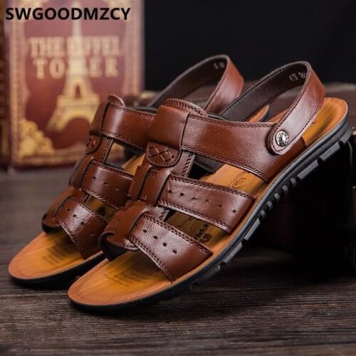 Leather Sandals Men Shoes Male Designer Shoes Men Beach Sandals Men Outdoor Sandals Mens Summer Shoes Heren Schoenen Buty Meskie