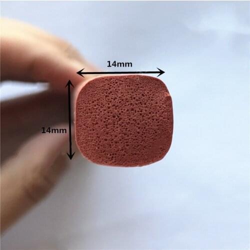 Silicone Rubber Foam Strip Heat Insulation Bar 14mm x 14mm 14x14mm 1 Meter Red