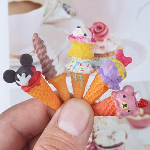 8pcs Dollhouse Miniature food Doll Re-ment Resin Ice-cream Play Pretend food for blyth,bjd,ob11,1/6 doll Dollhouse Kitchen toys