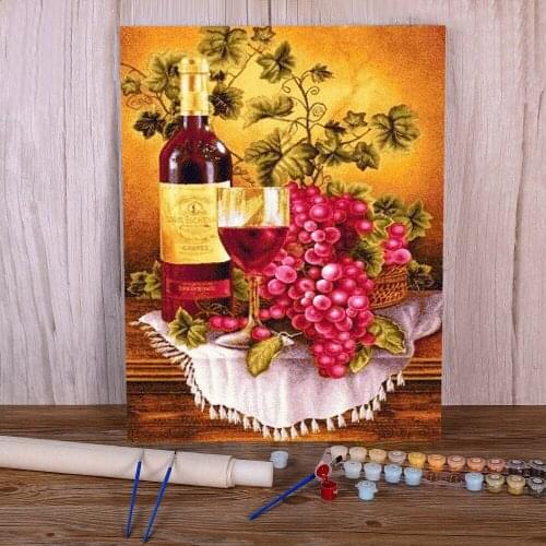 Fruit Kitchen DIY Painting By Numbers Complete Kit Oil Paints 40*50 Picture By Numbers Photo Wall Paintings For Wholesale