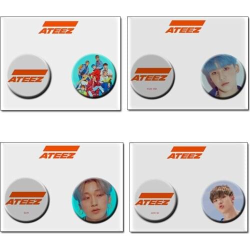 Kpop ATEEZ Badge set two brooches badge Photo album TREASURE high quality SONG HWA YUNHO New arrivals Wholesale hot sale
