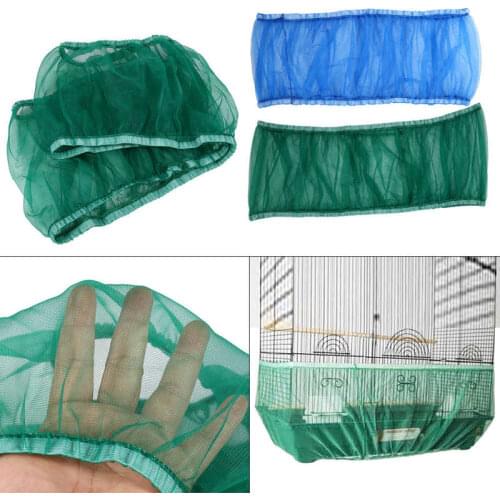Nylon Bird Cage Cover Shell Skirt Net Easy Cleaning Seed Catcher Guard Bird Cage Supplies Airy Mesh Parrot Bird Cage Net