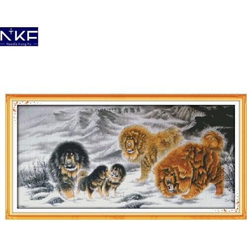 NKF Harmonious Homeland Pattern DIY Handmade Craft Needlework Cross Stitch Set Embroidery Kit Animal Design Stitching Home Decor