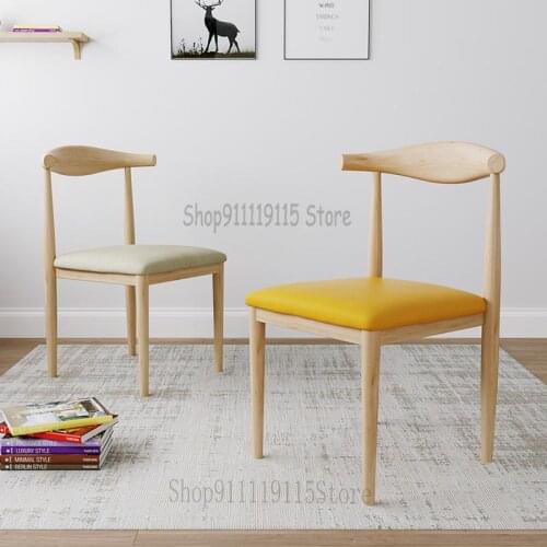 Nordic Style Chair Modern Simple Stool Household Armchair Nordic Dining Chair Ox Horn Chair Coffee Shop Table And Chair Combinat