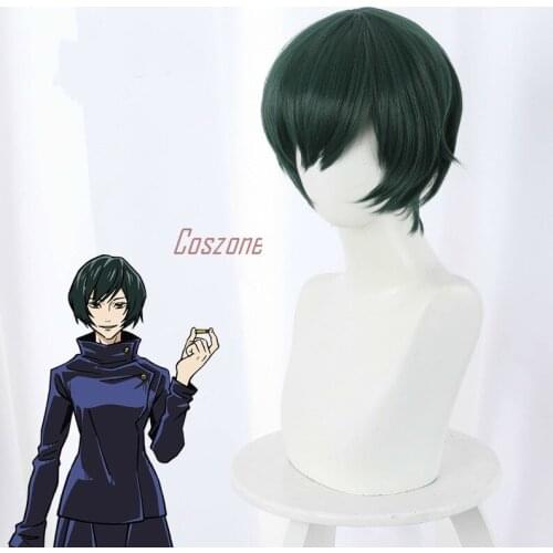 Anime Jujutsu Kaisen Cosplay Wig Zenin Mai Short Heat Resistant Synthetic Hair Halloween Party + Free Wig Cap