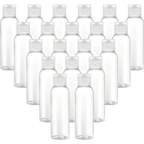 50pcs Plastic PET Flip Lid Lotion Bottles 5-100ml Clear Cosmetic Sample Container Mini Travel Fill Vials Liquid Shampoo Bottles