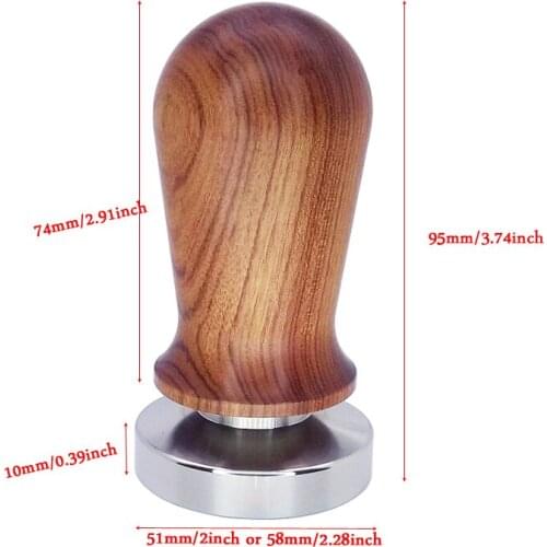 Stainless Steel Coffee Tamper Flat Base Espresso Beans Press Tool calibrated tamper Coffee Accessories Free Shipping