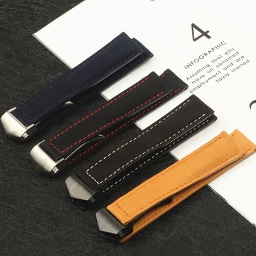 Genuine Nubuck Leather 20mm Watchband For TAG strap For Heuer belt Deployment Clasp Wrist Bracelet Watch Band Black Brown Blue