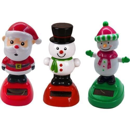 Solar Dancing Snowman Christmas Pendant Mini Solar Powered Dancing Toy Car Decor Safe And Durable Creative Decoration Doll