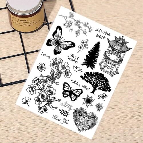 14*18CM courtyard Transparent Seal Clear Stamps Silicone Seal Roller Stamps DIY Scrapbook Album / Card Production Easter