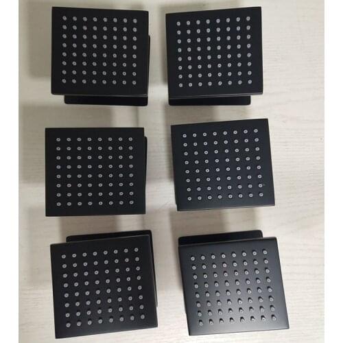 Saving Water Black Shower Massage Body Jet Enjoyment Brass Rain shower faucets jetted 100x100mm Bathroom Accessories 360 Rotate