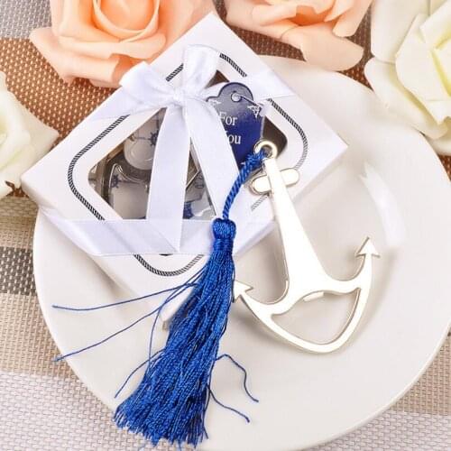 Wedding Favors Cute Boat Anchor Shape Opener Sailing Boat Anchor Bottle Opener Wedding/Birthday Gift Party Favor LX4659