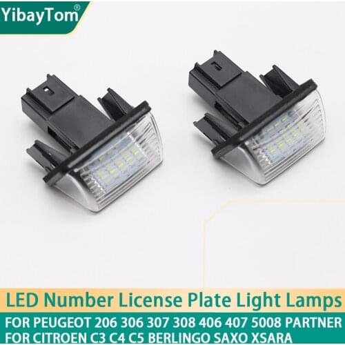 Led Canbus Rear License Plate Lights For Peugeot 206 207 306 307 308 406 407 5008 Partner Citroen C3 C4 C5 BERLINGO SAXO XSARA