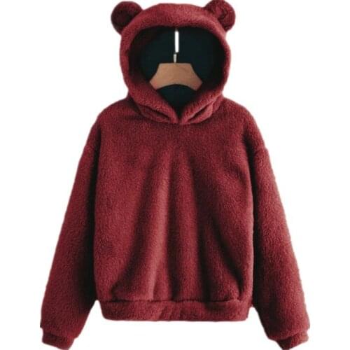 Hoodie Kawaii Hoodies Women Pullover Harajuku Sweatshirts Oversize Itself Hoody Bear Ears Warm Plush Hooded Ropa Mujer Sudaderas