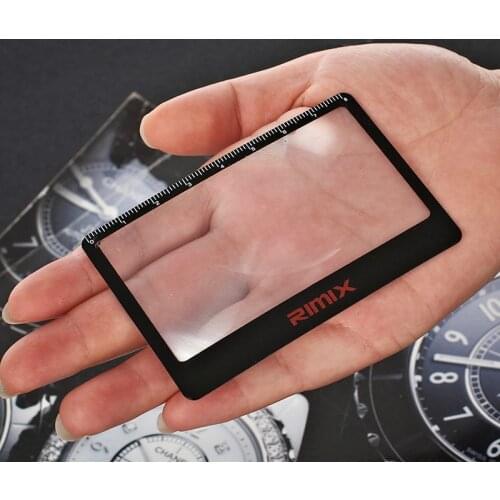 3 in 1 Outdoor Tools 55*85mm Card Magnifying Glass Pocket 3X MagnifitionFresnel Lens Flexible Magnifier Card + Ruler+Bookmark