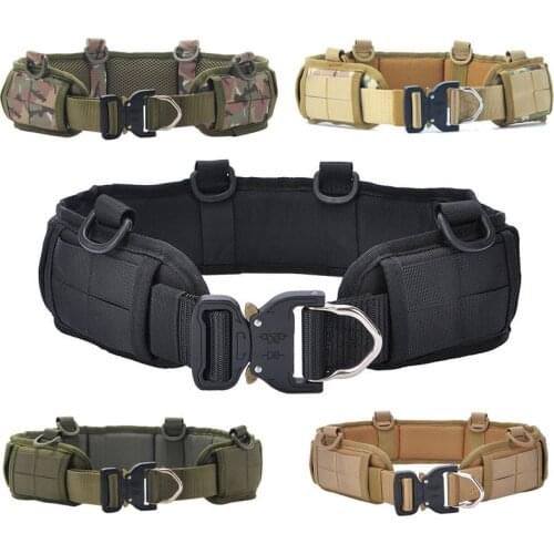 Molle War Battle Belt Military Tactical Airsoft Combat Heavy Duty Belt Outdoor Camping Hunting Army Nylon Soft Waist Belts