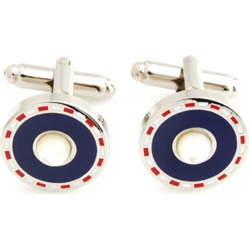 YH-410 Fashion Round Enamel Cufflinks for Men-Factory Direct Selling