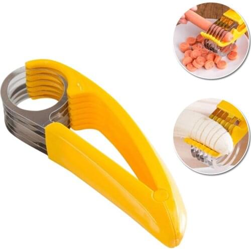 1PCS Banana Slicer Chopper Cutter Plastic Banana Make Tool Fruit Sausage Cereal Cutter Plastic Banana Cutting Tools