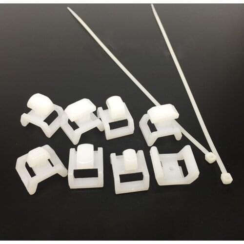10pcs/lot White 3030 4040 Cable Tie Holder Wire Fixing Seat European Standard Anodized Aluminum Profile