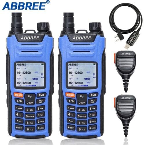2PCS Abbree AR-F6 Walkie Talkie 6 Bands 136-520MHz Dual Standby 999CH VOX DTMF SOS LCD Display Multi-functional Two Way Radio