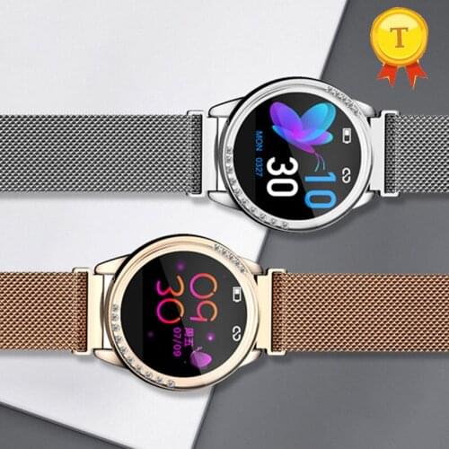 2020 Women metal style Smart Watch IP67 Waterproof 24 hours continue Heart Rate Blood Pressure Monitor Gift for Ladies Women