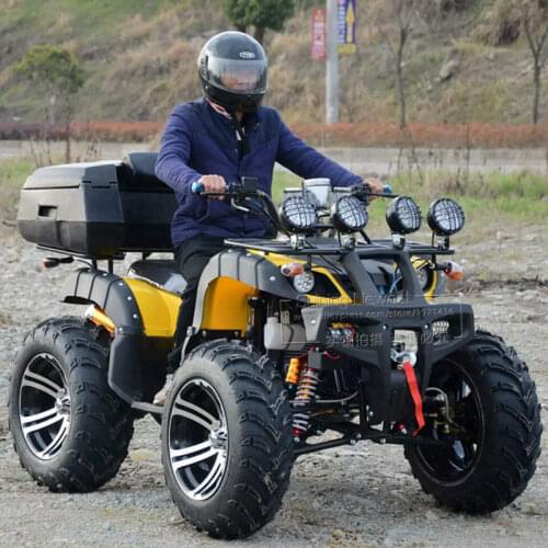 250cc Big Engine Gasoline mtb fatbike Motorcycles Sport Racing Bicycle 4 Wheel Moto ATV gravel downhill Quad Bike With Trunk