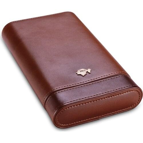 Cigar case portable cow leather cedar wood cigar moisturizing case cigar holster CF-0413-0416