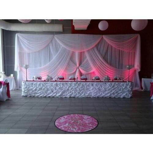 Pure White Wedding Backdrop with Luxury swags Stage Decoration