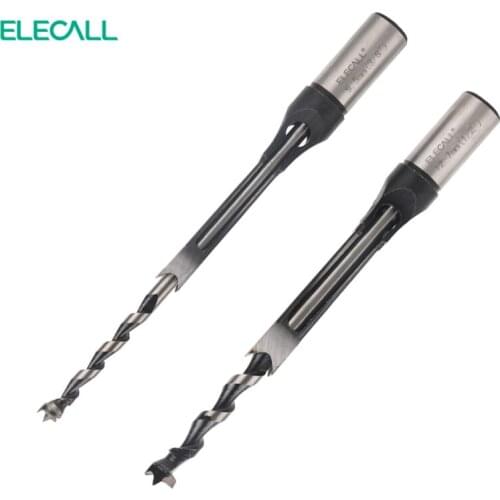 ELECALL Square Hole Drill bit HSS Twist Drill Bits Mortising Chisel Square Hole Woodworking Drill Tools 6.5-25mm steel #45