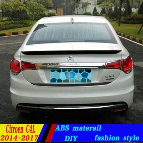 Use for ciroen C4L spoiler 2014-2017 citoen C4L lip spoiler High Quality ABS Material Car Rear Wing Primer Color spoiler