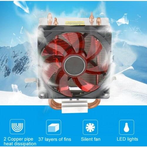 9CM CPU Cooler Direct Contact 4/6 Heatpipes freeze Tower Cooling dual copper tube Radiator CPU Cooling Fan with 12 LED Lights