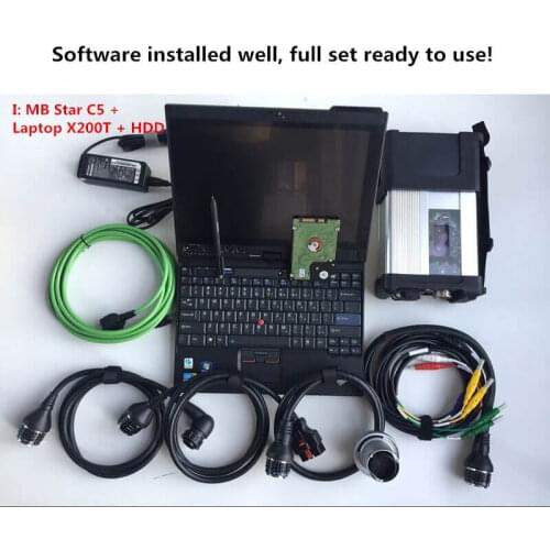 MB Star C5 Sd connect multiplexer compact c5 For MB SD cars/trucks with star c5 2020.12 HDD software with X200T tablet 4G RAM