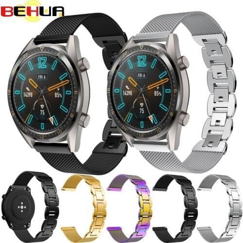 Metal 22mm Wrist Strap For HUAWEI WATCH GT 2 46mm Band Bracelet for Huawei GT 42mm HONOR Magic Replaceable accessories Watchband