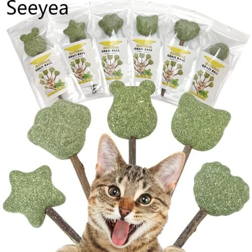 Cute Shape Pet Mint Lollipop Catnip Ball Cat Toy Clean TeethFresh Cat Catnip Toys Cat Mint Natural Safety Edible Pet Products