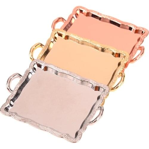 1/12 Dollhouse Miniature Accessories Mini Metal Plate Simulation Tray Model Toys for Doll House Decoration Baby Furniture Toy