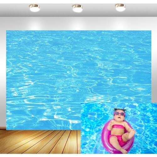 MOCSICKA Blue Water Ripple Photography Backdrop For Newborn Baby Kids Summer Pool Party Children Backgrounds for Photo Studio