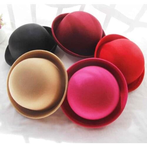 Fashion Winter Hat Fedora For Kids Vintage Cute Childrens Trendy Wool Felt Bowler Derby Floppy Hats For Baby Girl and Boy