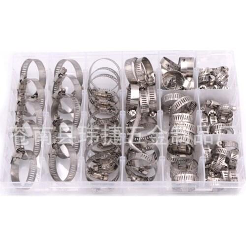 80pcs stainless steel single ear hose clamp pipe clamp clamp set with dual-purpose screwdriver