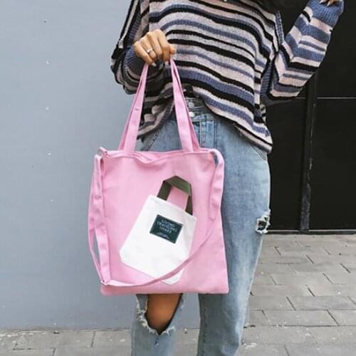 Large Capacity Anvas Bag Casual Zipper Flap Bag Women Handbags Girls Student Shoulder Messenger Crossbody Bags Pouch Bolsos