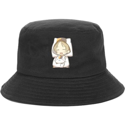 Anime Natsume yuujinchou Bucket Hat teenager Outdoor Summer Hip Hop Cap unisex Streetwear Chapeau Caps Fisherman Caps
