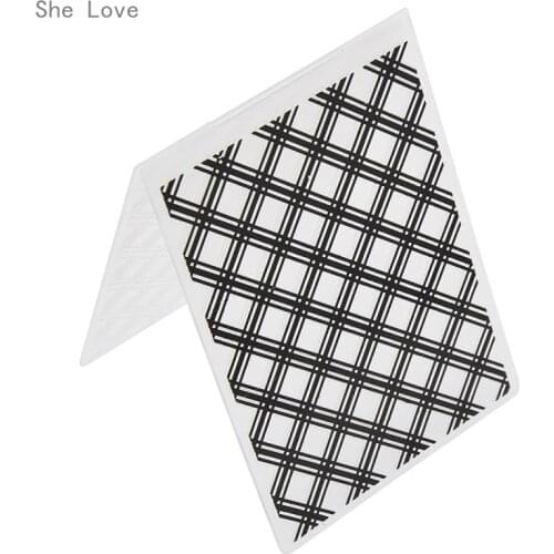 Chzimade Plastic Embossing Folder For Scrapbooking Grid Template Photo Album Paper Card Decoration