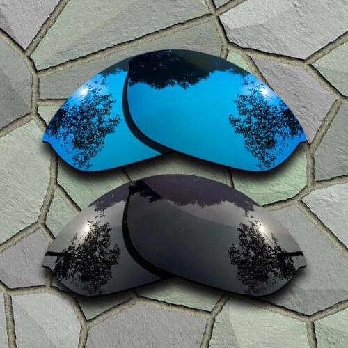 Grey Black&Sky Blue Sunglasses Polarized Replacement Lenses for Oakley Half Jacket