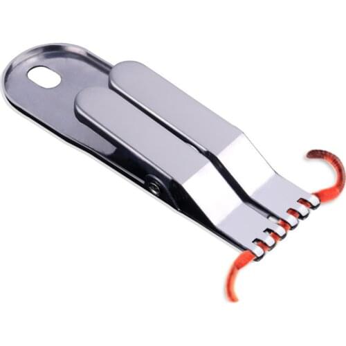 Stainless Steel Bait Fishing Lure Tools Connector Fishing Earthworm Live Maggots Clip Multifunction Fishing Tackle Accessories